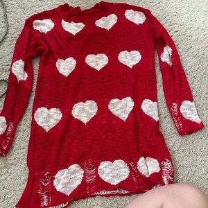 Red and White Valentine’s Sweater, size Large